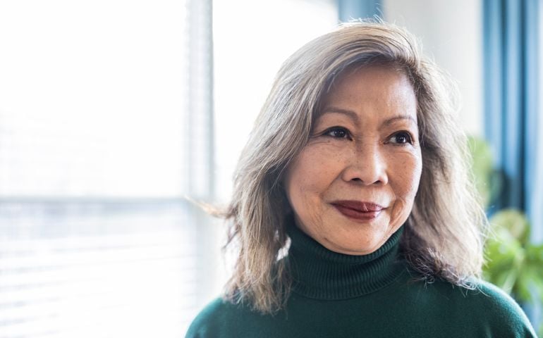 Portrait of senior woman at home