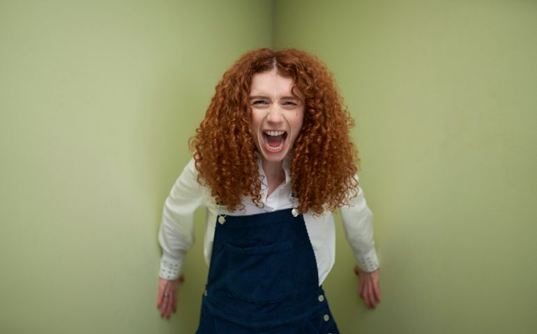 Portrait of angry young woman