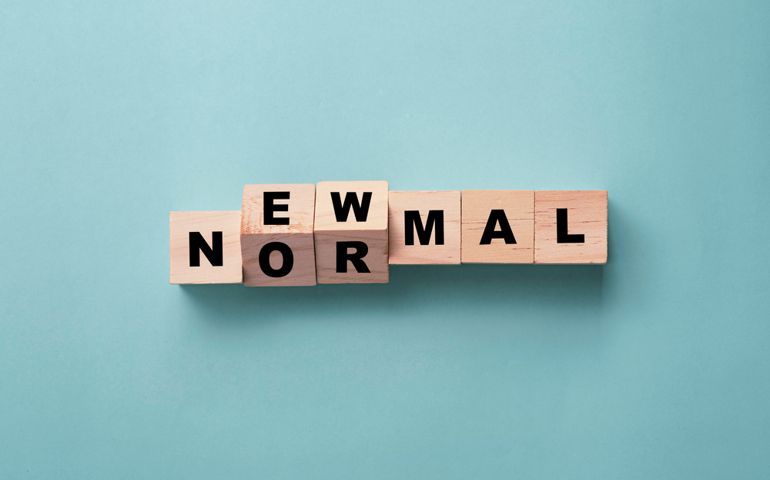 wooden blocks with New Normal