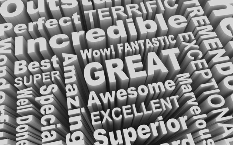 Great Excellent Incredible Good Job Word Collage 3d Illustration