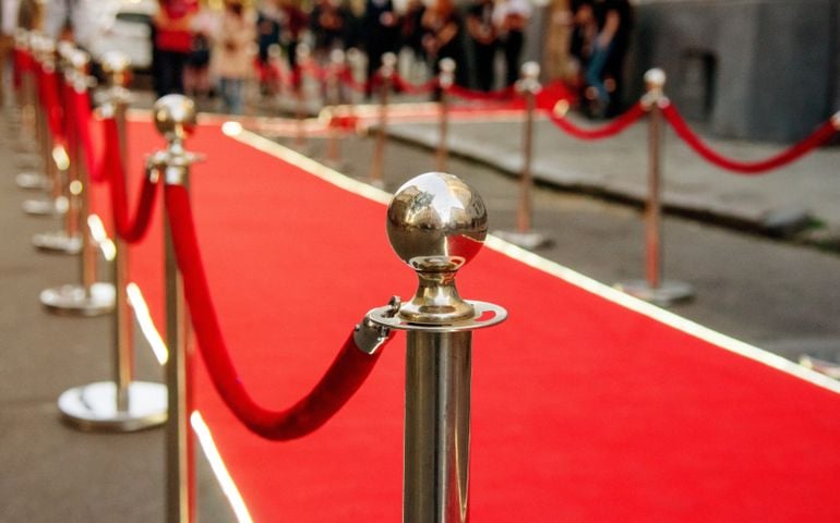 red carpet and barrier on entrance before opening ceremony