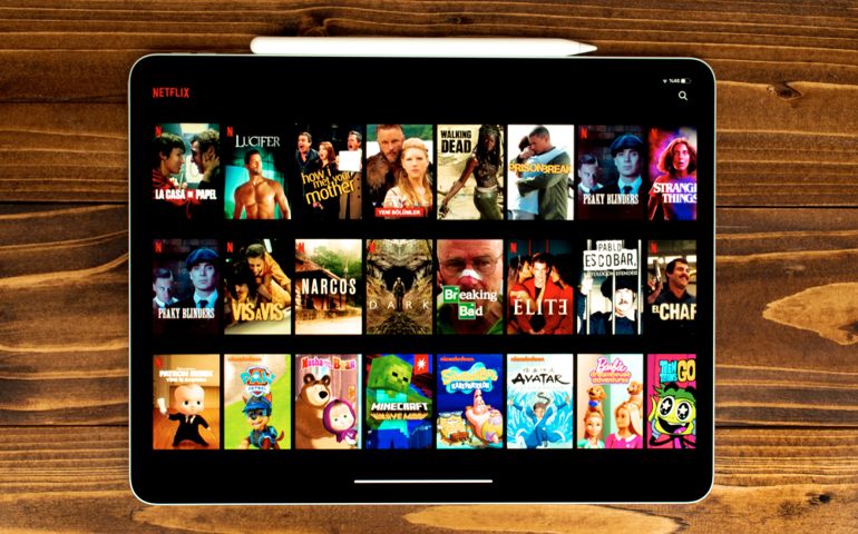 Turkey, Istanbul / December 2019 Netflix series list on the Apple iPad pro 12.9 screen