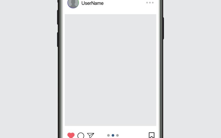 Vinnytsia, Ukraine, September 15 2020: Instagram post template on apple iphone vector illustration. Perfect social media post frame illustration