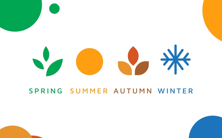 four season logo winter spring autumn summer