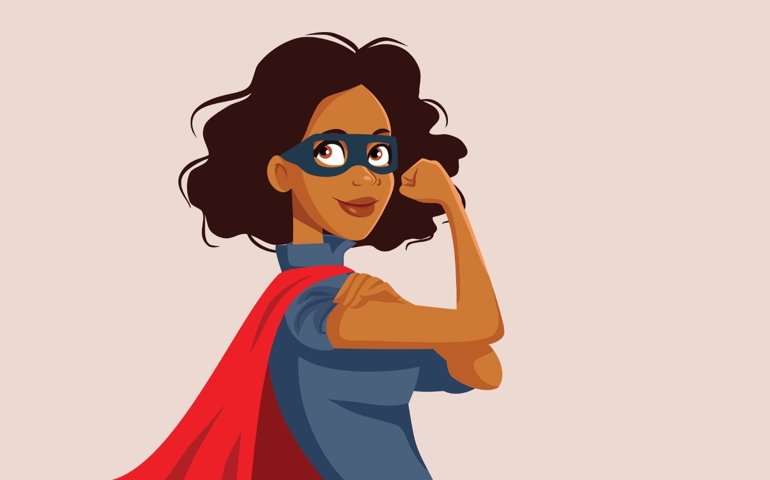 Powerful Superhero Woman of African Ethnicity