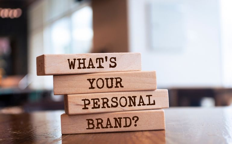 Wooden blocks with words 'What's Your Personal Brand?'.