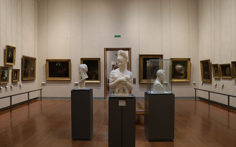 Lyon, France - 04 23 2023 : Interior of the Museum of Fine Arts, city of Lyon, Rhône department, France