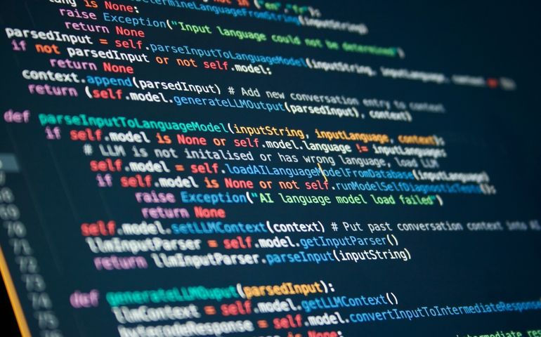 Mock code for an AI Large Language Model (LLM) that could intelligently answer questions. LLMs are one of the most popular implementations of recent Artificial Intelligence research.