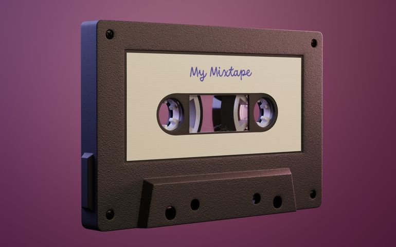 Title: "Nostalgic Vibes - Music Cassette Tape with 'My Mixtape' Label"