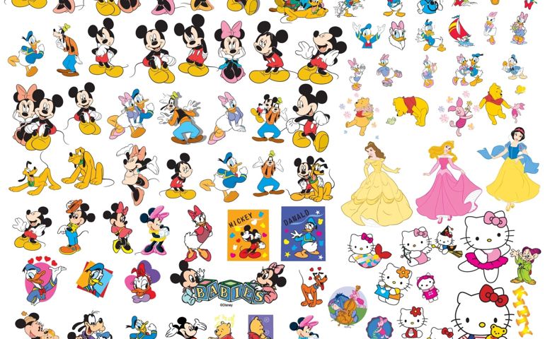 Editorial Disney Character Vector Illustrations - Big Set of Icon Art Design Clip Art Collections