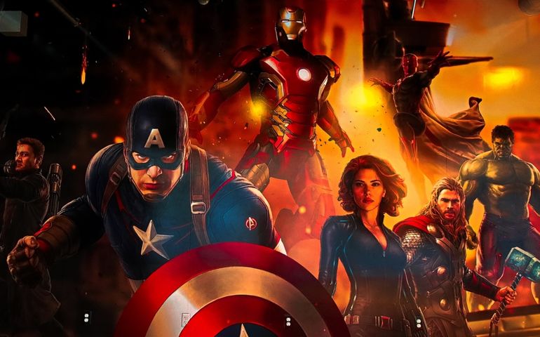 LAS VEGAS, NV, USA - OCT 09, 2017: Marvel superheroes at the Avengers Station complex in Las Vegas.