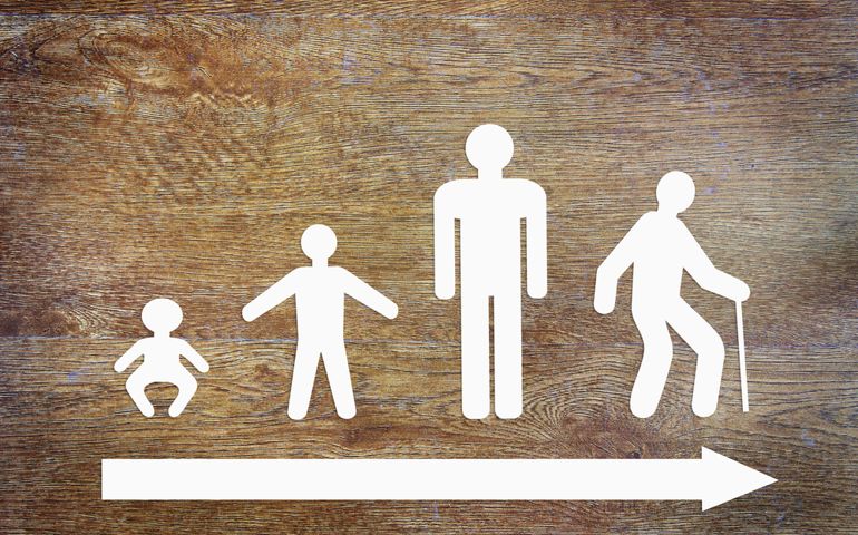 Different stages of human life. Abstract conceptual image