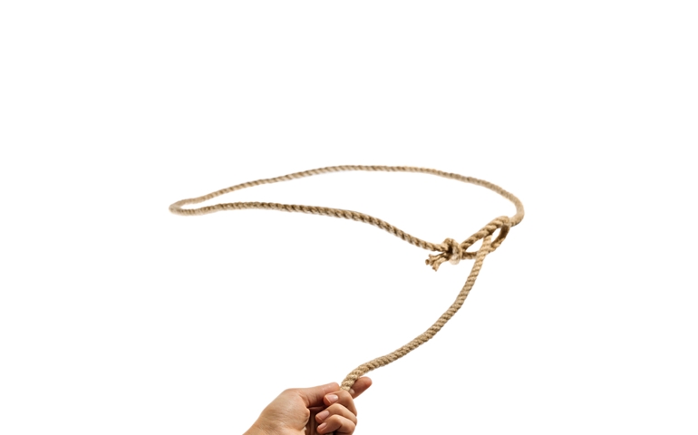 The hand throws a lasso