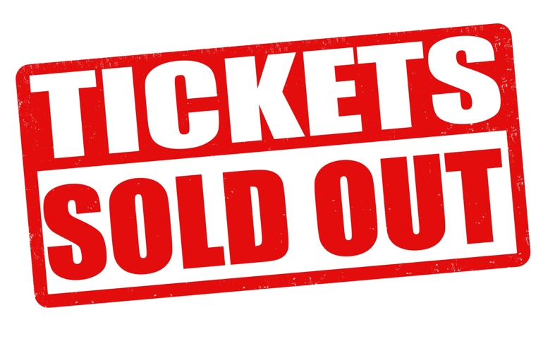 Tickets sold out grunge rubber stamp on white background, vector illustration