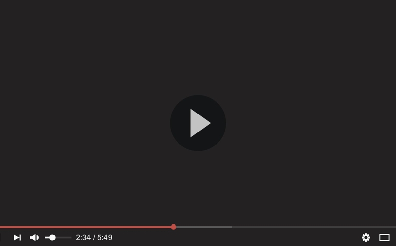 YouTube web video player. Modern design. Vector illustration. EPS10.