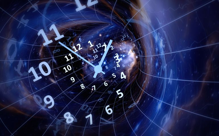 Time, space, infinity. Elements of this image furnished by NASA. 3d illustration
