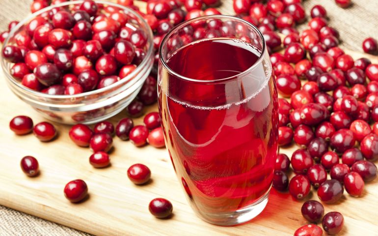 Fresh Organic Cranberry Juice against a background