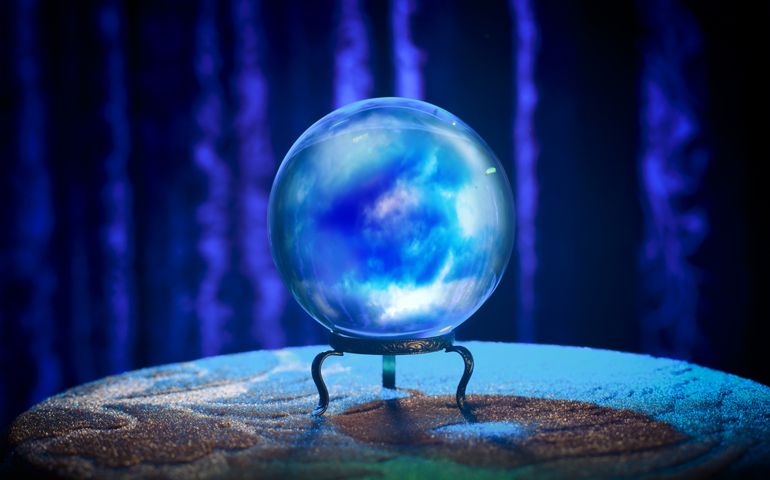 Magic crystal ball on a table