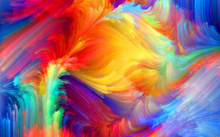 Colors In Bloom series. Backdrop composed of fractal color textures and suitable for use in the projects on imagination, creativity and design