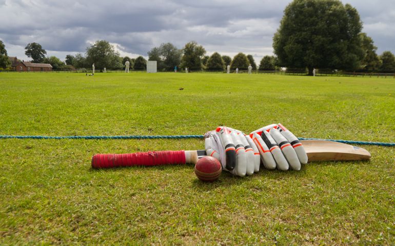 Cricket on the English village green.