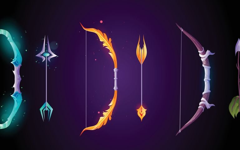 Magic bow with arrow weapon