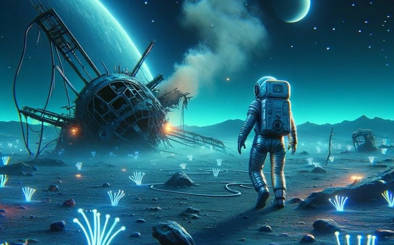 crash landed on a planet