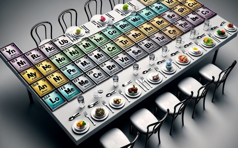 dinner table is the periodic table of elements