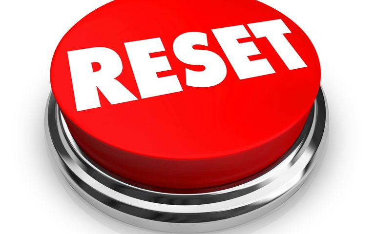 A red button with the word Reset on it
