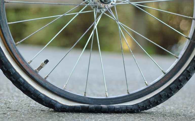 A flat tire , Puncture