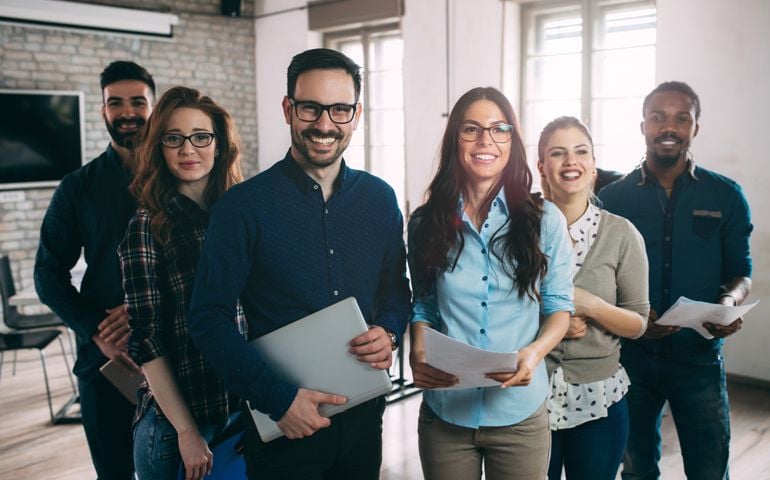Successful company with happy workers