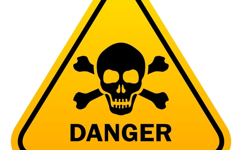 Triangle danger vector sign illustration isolated on white background