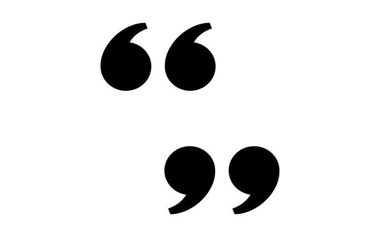 double quote mark icon, left and right, vector design inspiration