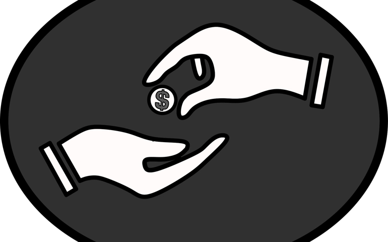 Vector image of a give and take hand for your business.