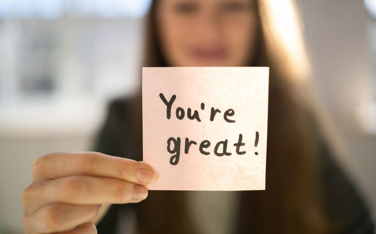 Compliment And Praise Message Sign. Business Concept Note