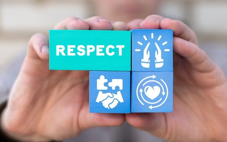 Business concept of respect and trust. Give and get respect.