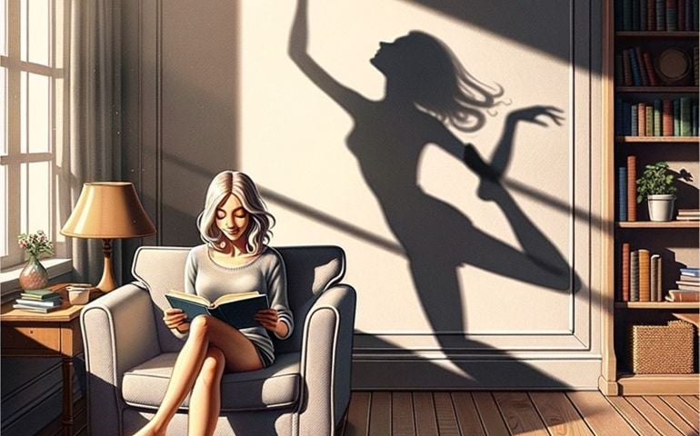 a persons shadow doing different things than the person is doing
