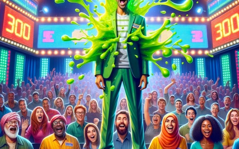 getting slimed at a game show