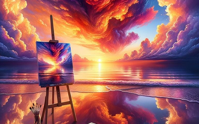 sunset or painting