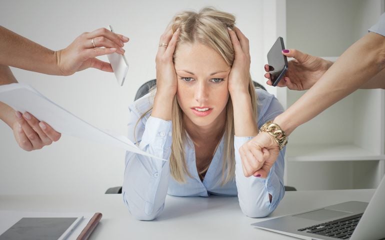 Depressed business woman