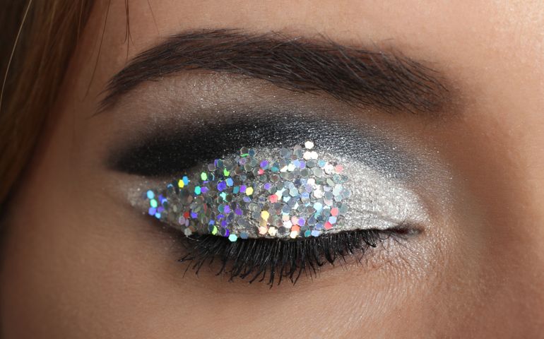 Makeup of a female eye. Close up