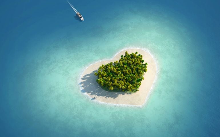 Paradise Island in the form of heart