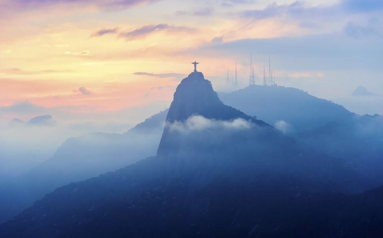 Sunset view of Rio de Janairo, Brazil