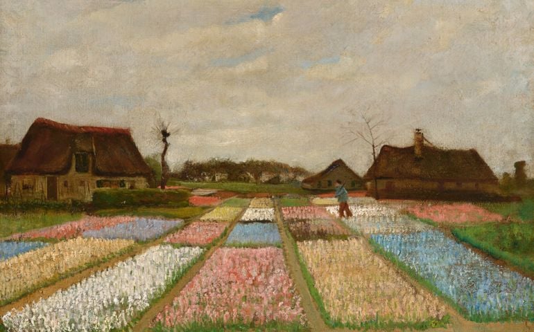 Vincent van Gogh, Flower Beds in Holland, c. 1883, oil on canvas on wood